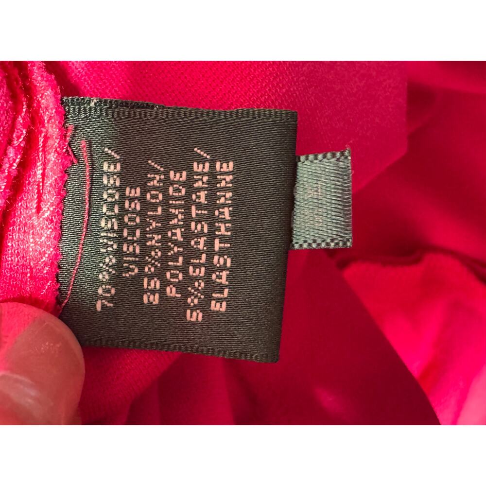 Lauren Ralph Lauren A-Line Dress Womens 6 Hot Pink Stretch Pleated Wide Strap - Picture 9 of 13